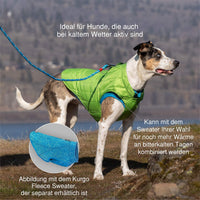 Kurgo Loft Dog Jacket, Reversible Dog Coat, Wear with Harness or Sweater, Water Resistant, Reflective, Winter Coat For Small Dogs (Deep Violet, XS) Extra Small Deep Violet/Charcoal