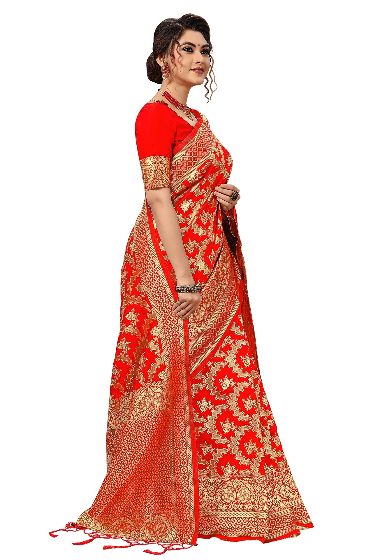 Nivah Fashion Women's  Banarasi Art Silk Saree with Blouse Piece