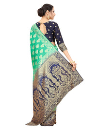 SATYAM WEAVES Women's  Banarasi Cotton Silk Saree With Blouse Piece