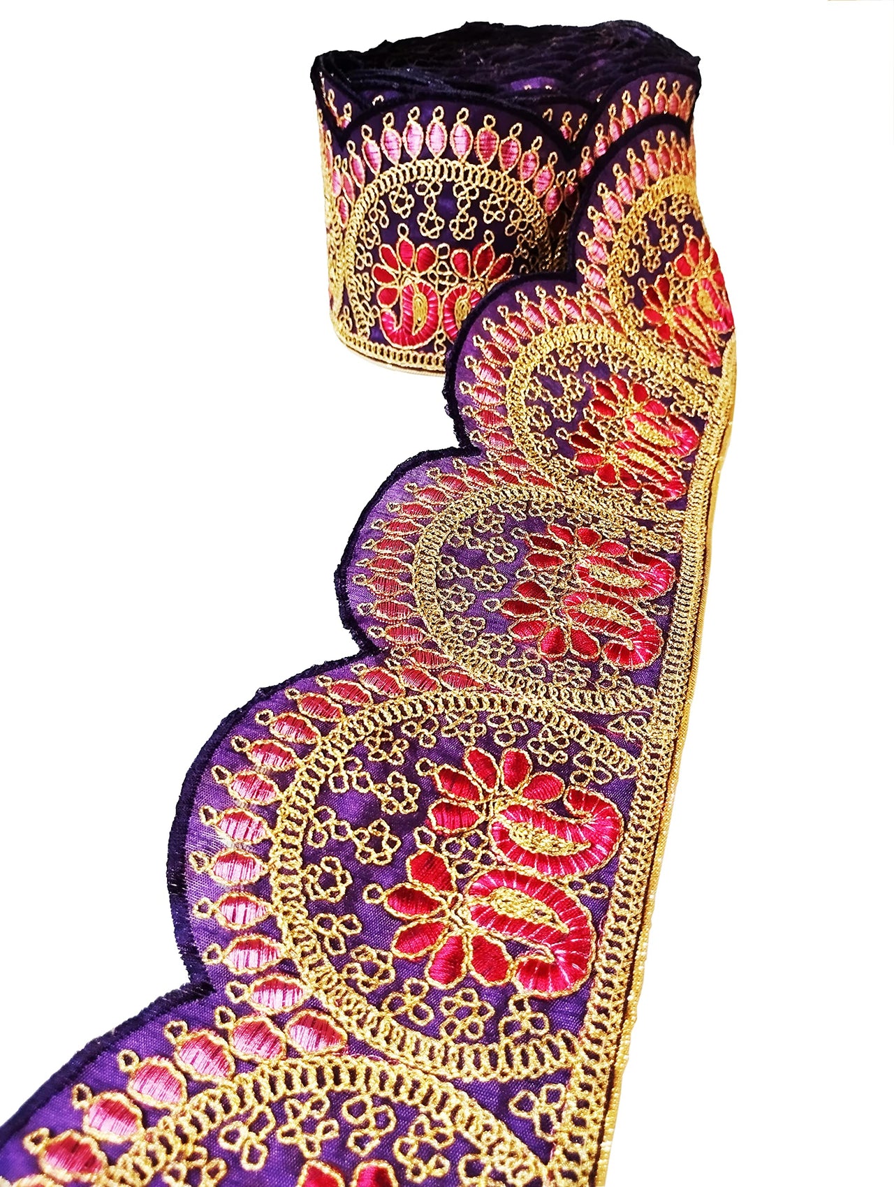 CARTZEYE Embroidery Heavy Work Trim Lace Border for Saree, Kurti, Dresses, Bandhani, Lehenga, Decorative Ribbon