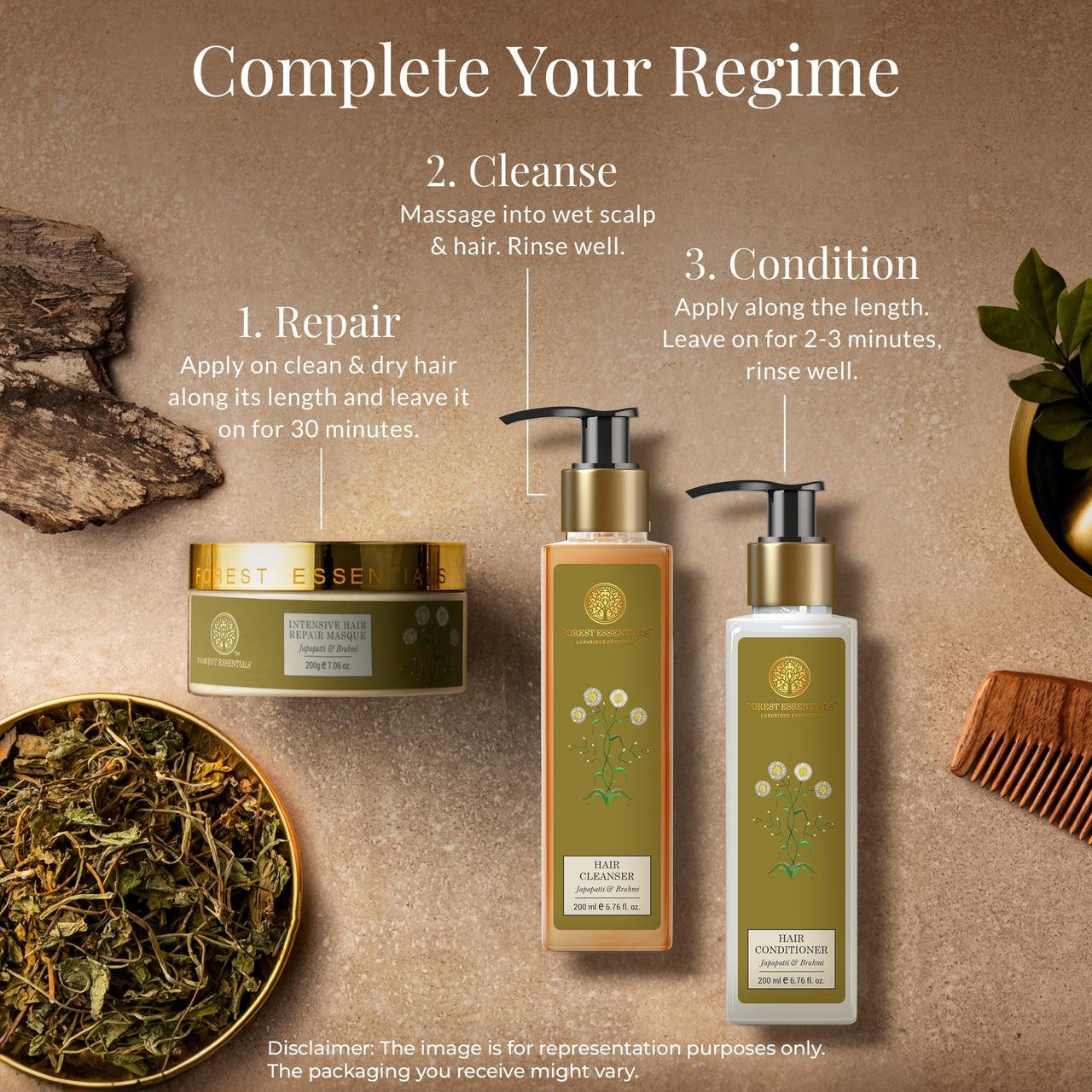Forest Essentials Travel Size Hair Cleanser Japapatti & Brahmi|Ayurvedic Shampoo Dry,|Sls/Sles (Sulphates) Free,Paraben Free|Deep Nourishing Natural Shampoo, 50 Millilitre