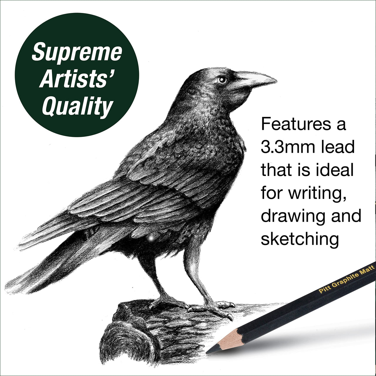 Faber-Castell 3 Count Pitt Graphite Matte Tin - HB, 2B, 4B - Matte Black Graphite Pencils 3 Count - HB, 2B, 4B