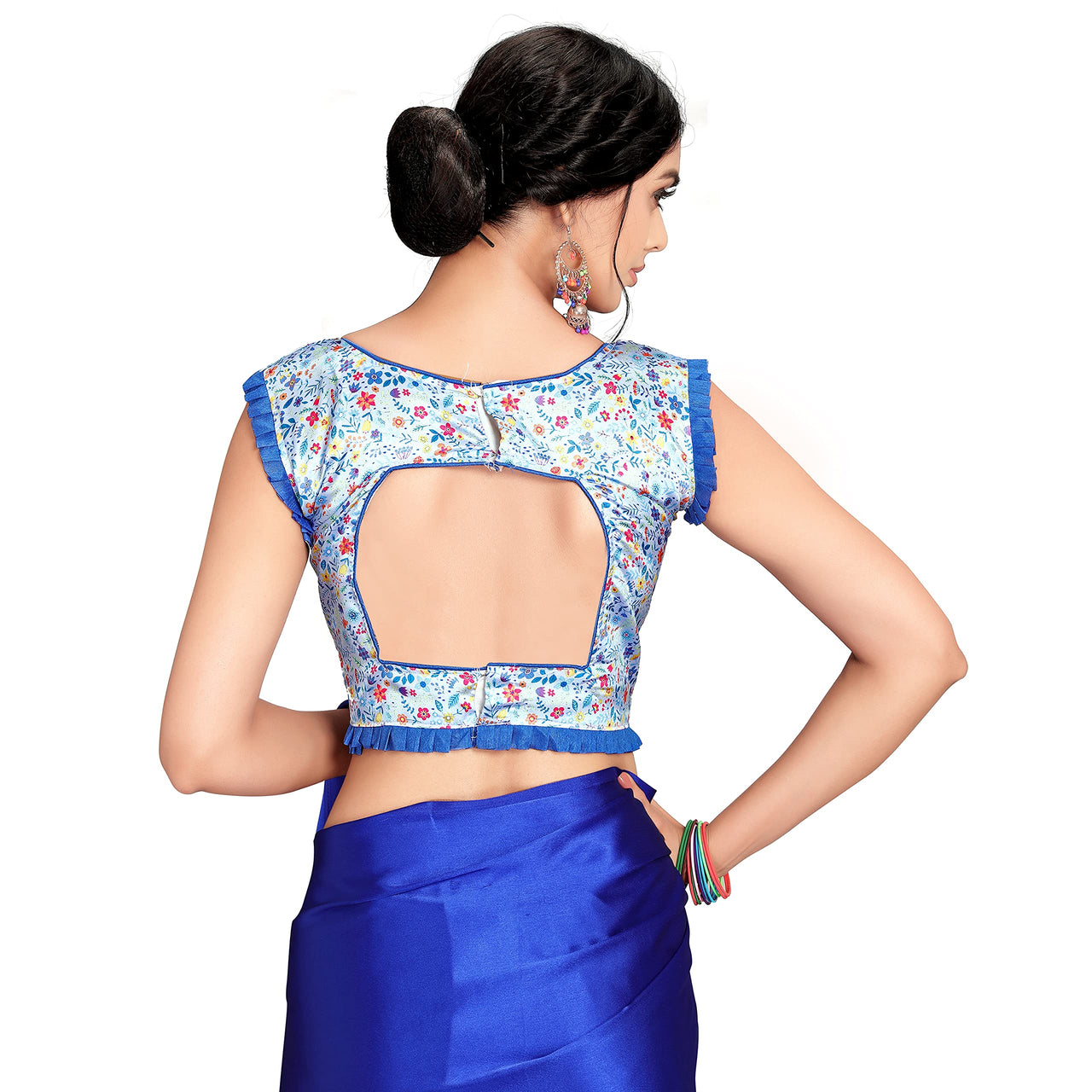 Cloud walker Women Soft Satin Silk Saree With Digital Printed Unstiched Blouse Piece(5.5m Saree +0.8m Blouse Piece).