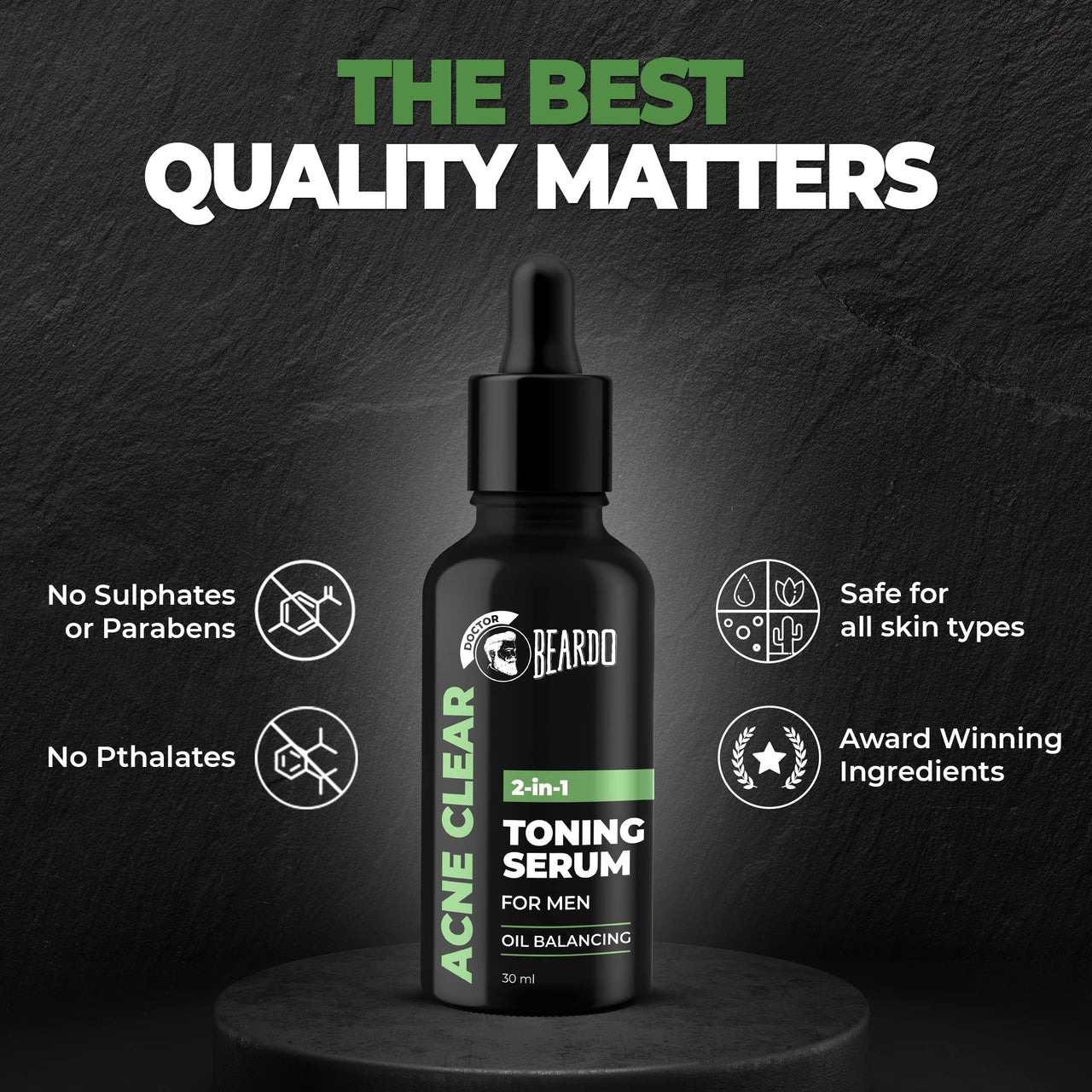 BEARDO Bd Ecb Bd B-Acne Clear Body Wash 200Ml, Bd Acne Clear Foam Face Wash 100Ml, Bd Acne Clear 2In1 Toning Serum 30Ml (Set Of 3)