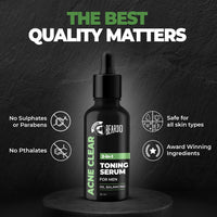 BEARDO Bd Ecb Bd B-Acne Clear Body Wash 200Ml, Bd Acne Clear Foam Face Wash 100Ml, Bd Acne Clear 2In1 Toning Serum 30Ml (Set Of 3)