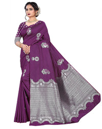 PANASH TRENDS Women's  Kanchipuram Banarasi Art Silk Saree with Blouse Piece