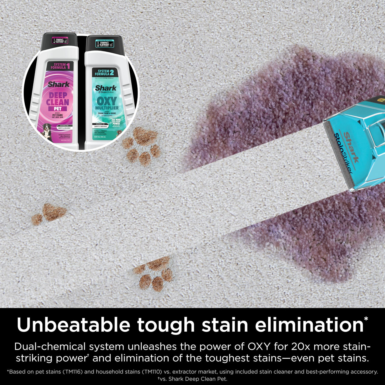 Shark EX201 CarpetXpert Upright Carpet, Area Rug & Upholstery Cleaner with StainStriker, Built-in Spot & Stain Cleaner, Perfect for Pets, Deep Cleaning & Tough Stain Removal, Carpet Shampooer, Cyan Shark CarpetXpert with StainStriker