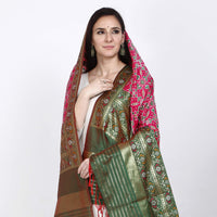 KAPAAHA Women's  Woven Silk Blend Patola Dupatta/Chunni