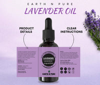 Earth N Pure Lavender Essential Oil Natural and Therapeutic Grade with Glass Dropper -15 ml