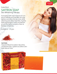 Vaadi Herbals Luxurious Saffron Soap, Skin Whitening Therapy, 75g