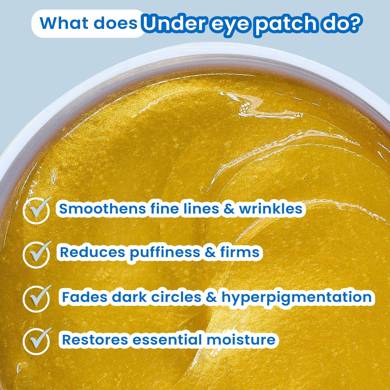 Glamveda Advanced Age Support Under Eye Patch | 1% Copper Peptide, Multi-Peptide & Hyaluronic Acid | Smooths Wrinkles, Reduces Puffiness, Fades Dark Circles & Firms | 30 Pairs