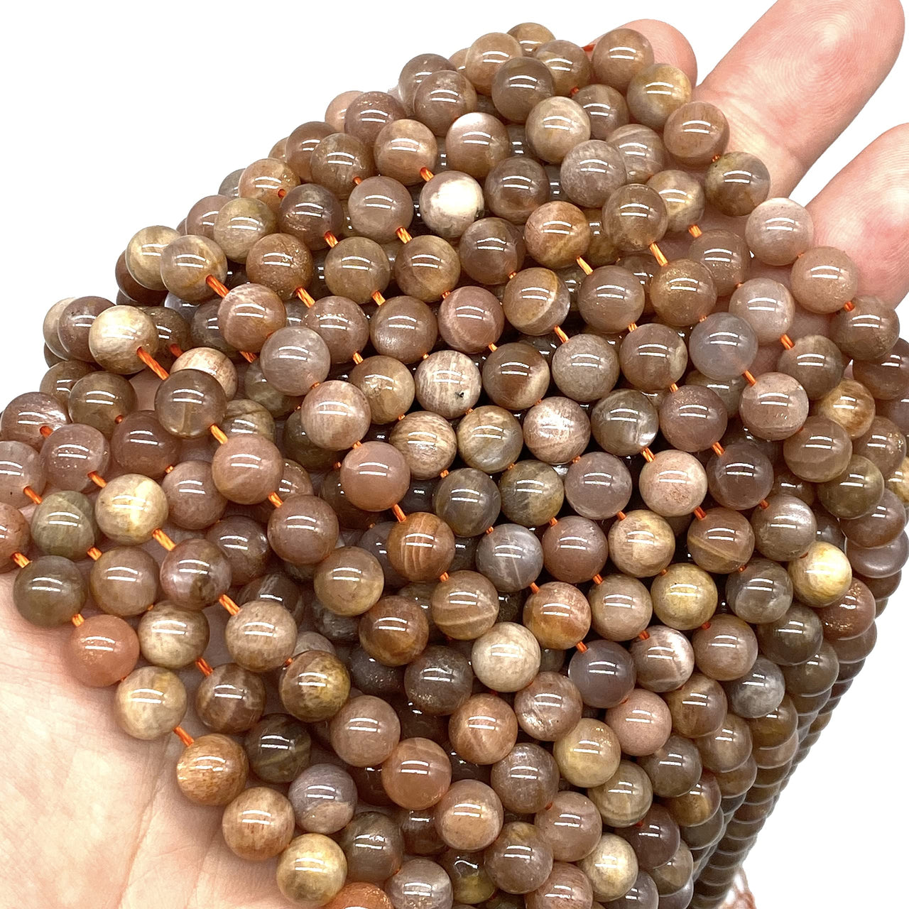 ABCGEMS Madagascan Rainbow Moonstone (Gorgeous Shimmery Overtones) Healing Energy Crystal Stone Ideal for Bracelet Necklace Ring DIY Jewelry Making Men Women Smooth Round Tiny 6mm Rainbow Moonstone (From Madagascar)