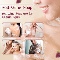 VCare Red Wine Bathing Bar/Soap for Body, Hand, Face 100 gm - Helps to Reduce Fine Lines and Wrinkles for Men and Women (Pack of 4)