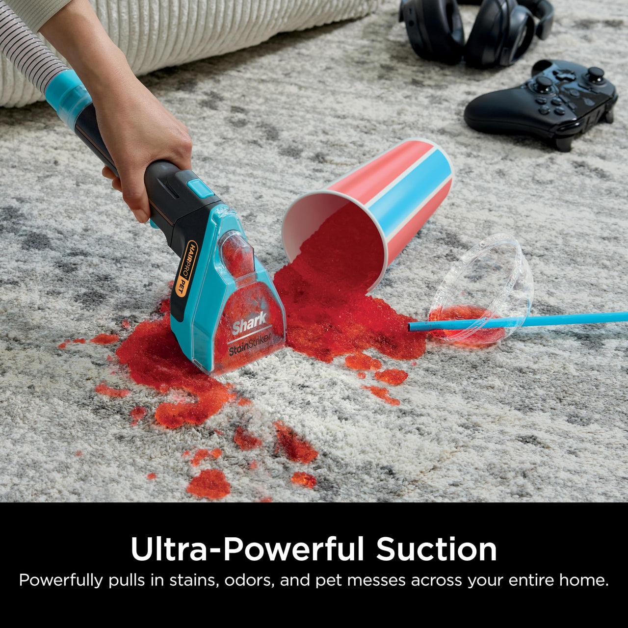 Shark StainStriker HairPro. Portable Carpet, Area Rug & Upholstery Spot & Stain Cleaner, Hair & Odor Eliminator for Carpets, Area Rugs, Upholstery & Cars. Perfect for Pets, Copper, PX251 Shark StainStriker w/ HairPro Technology