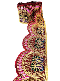 CARTZEYE Embroidery Heavy Work Trim Lace Border for Saree, Kurti, Dresses, Bandhani, Lehenga, Decorative Ribbon