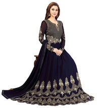 PANASH TRENDS Women's  Georgette Embroidery Anarkali Salwar Suit Set - Stitched