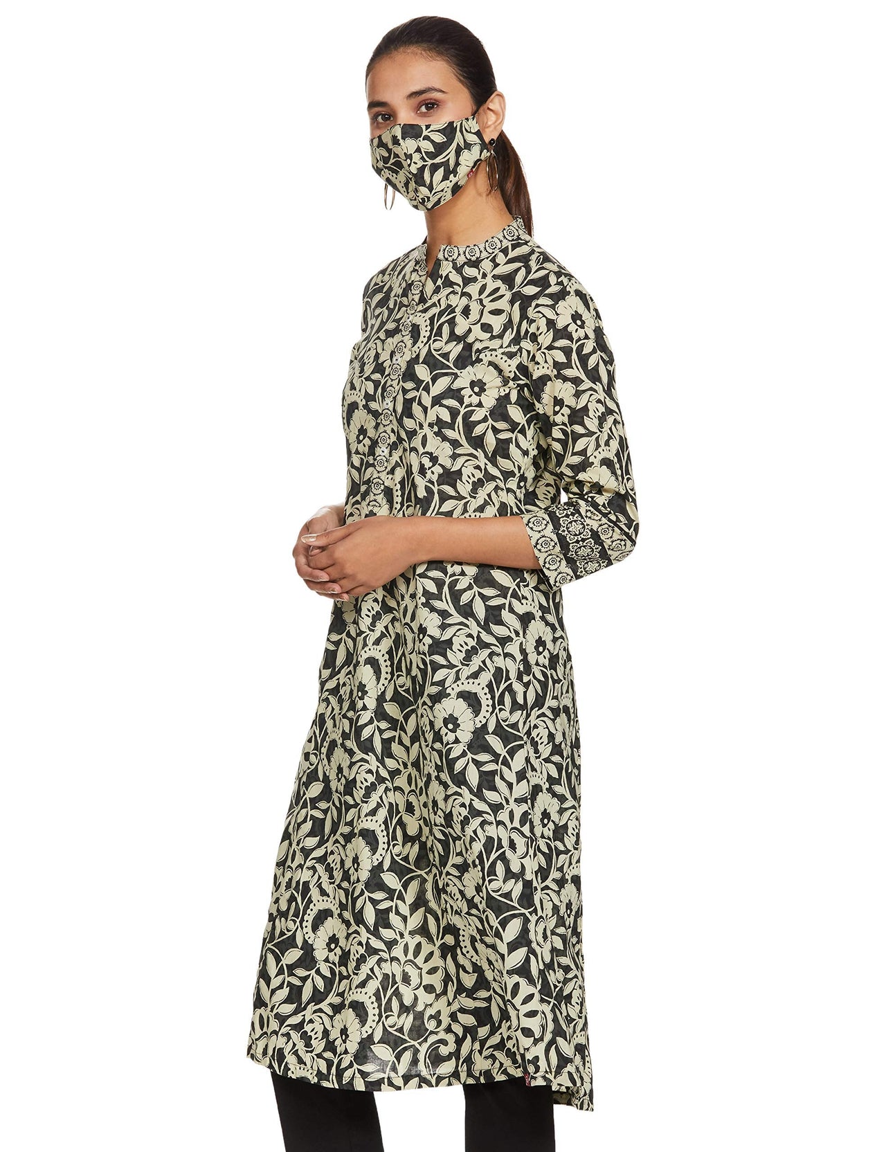 BIBA Women's  Cotton Regular Kurta