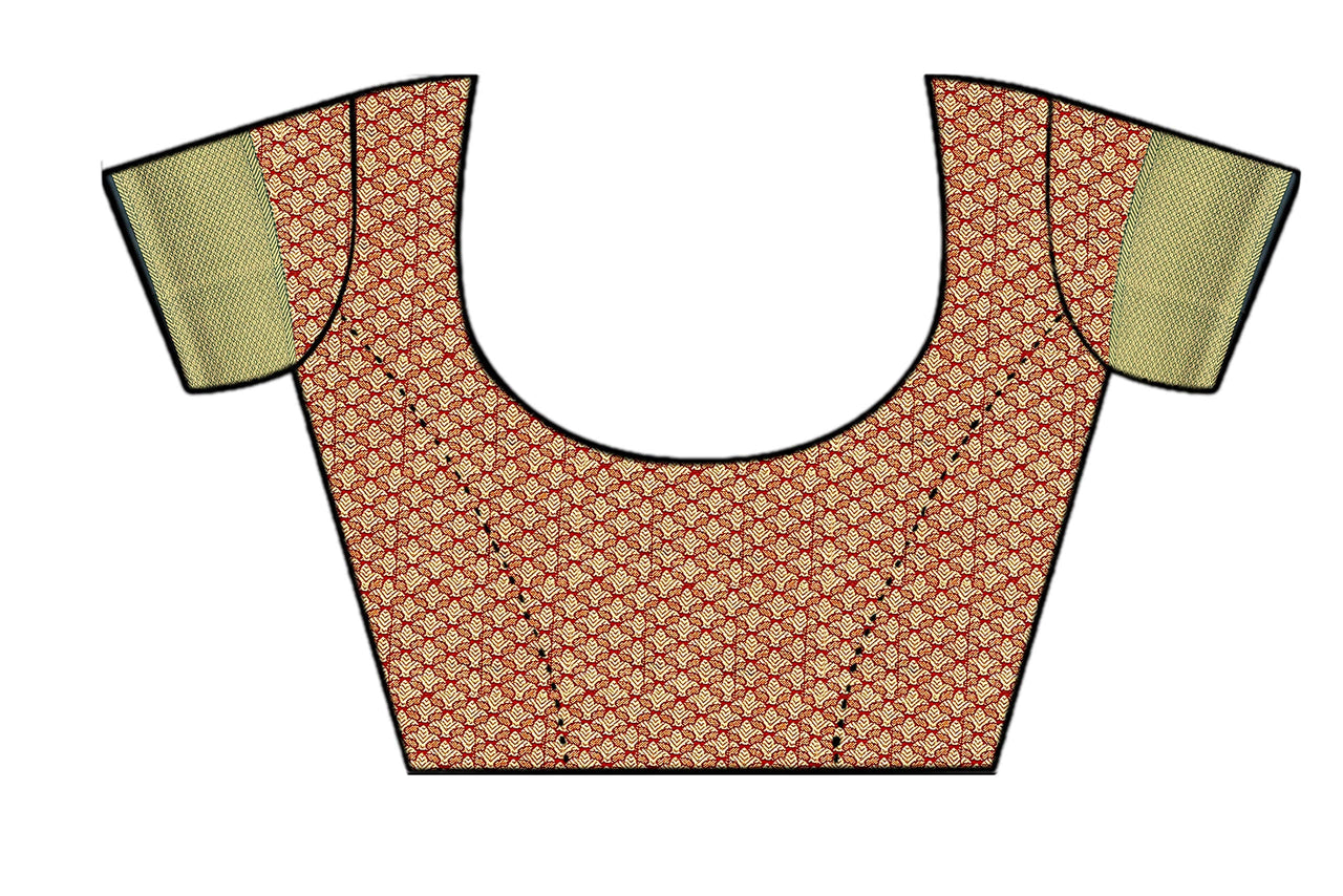 leeza store Heavy Women Kanjivaram Flower Jal Patola Saree With Blouse Piece