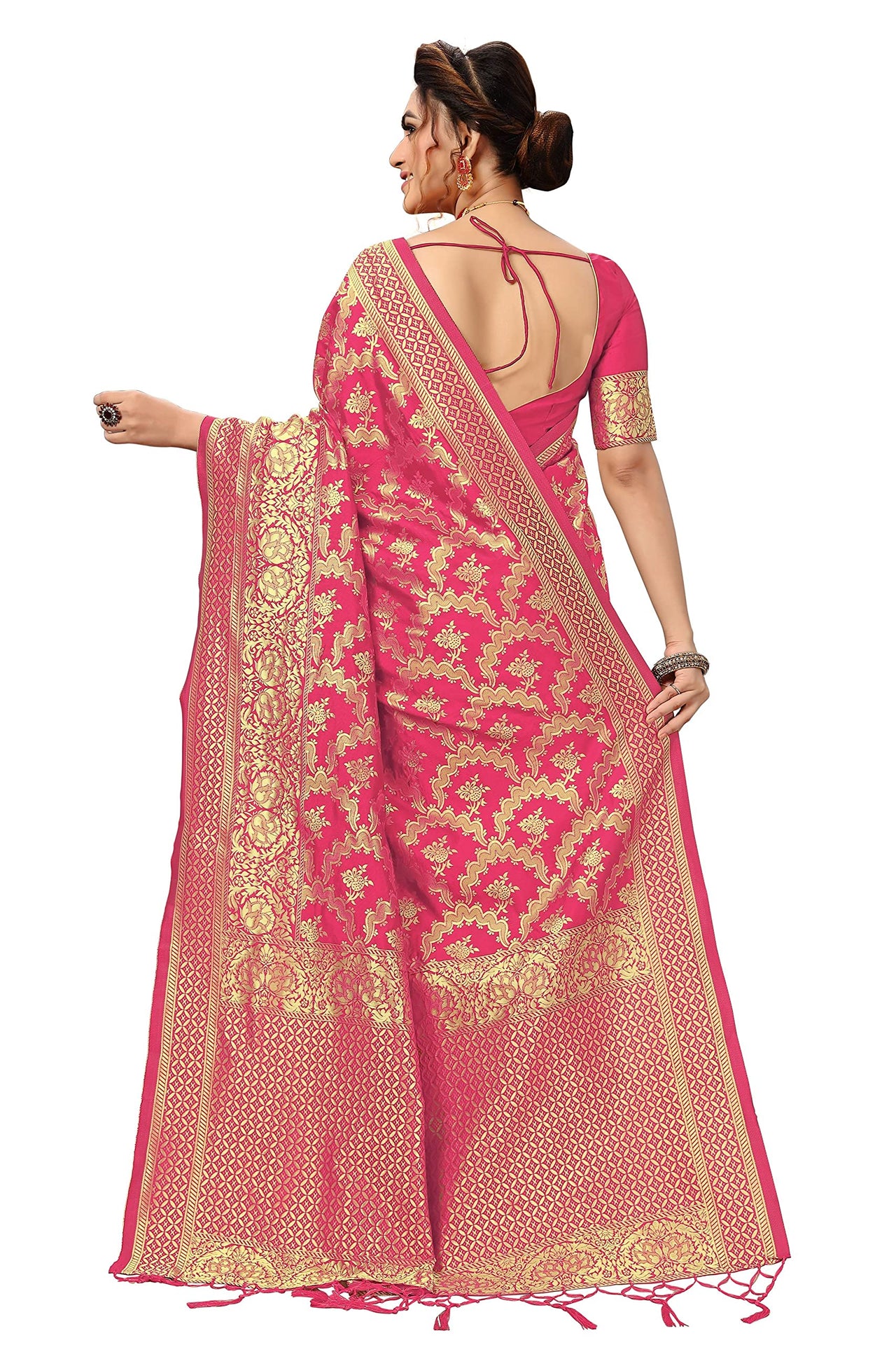 Nivah Fashion Women's  Banarasi Art Silk Saree with Blouse Piece