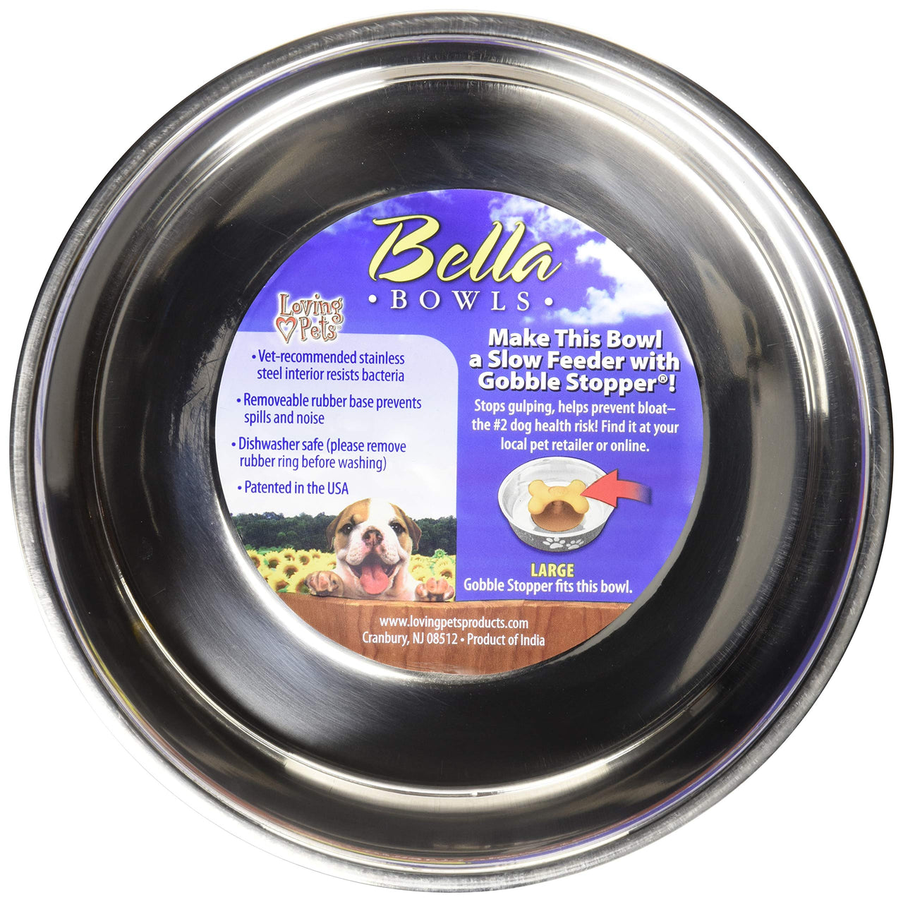 Loving Pets - Bella Bowls - Dog Food Water Bowl No Tip Stainless Steel Pet Bowl No Skid Spill Proof (Extra Large, Copper) Extra Large