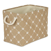 Bone Dry Pet Storage Collection Paw and Bone Print, Large Rectangle, 17.5x12x15, Taupe Trellis