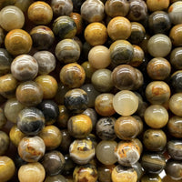 ABCGEMS Indonesian Bumble Bee Jasper Beads (Mine Inside an Active Volcano at Mount Papandayan, West Java) Healing Crystal Stone Ideal for Bracelet Necklace Ring DIY Jewelry Making Smooth Round 8mm Bumble Bee Jasper (From Indonesia)