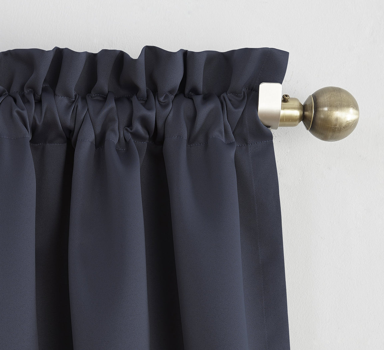 Sun Zero Easton Energy Saving Blackout Rod Pocket Curtain Panel, 40" x 95", Navy Blue 40" x 95"