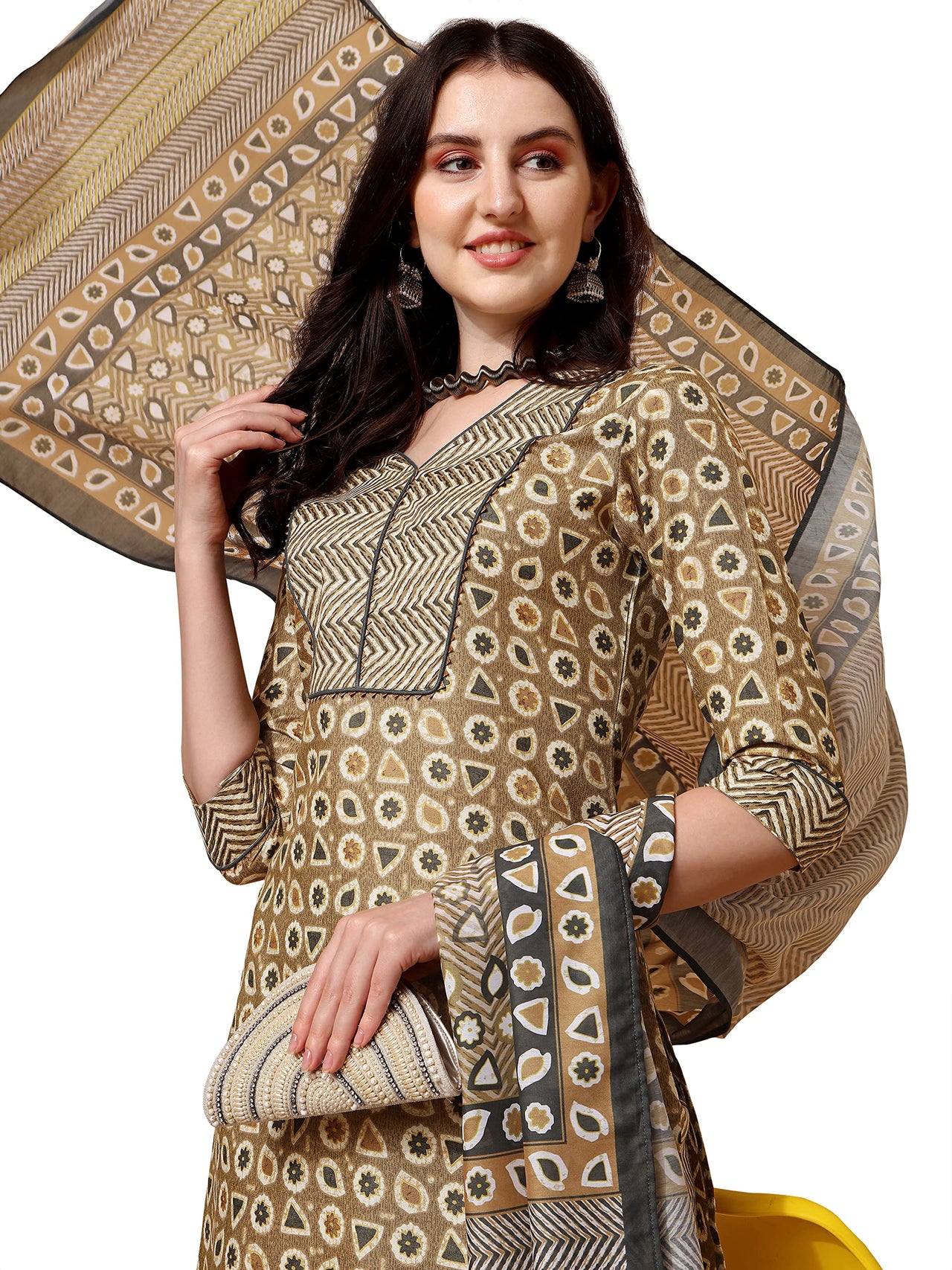 NAINVISH Women/Girls Trending Printed Kurta Pant with Dupatta (SD397_KBD)
