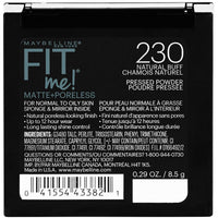 Maybelline New York Fit Me Matte Poreless Powder, 230 Natural Buff, 8.5g and Maybelline New York Lasting Drama Gel Eyeliner,Blackest Black, 2.5g