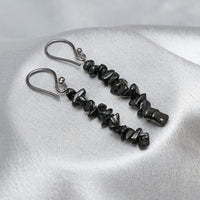 Gempires Natural Black Tourmaline Chips Crystal Earring, Crystals Earring, Energy Healing Crystals, Birthday, Gift for Her, Gemstone Jewelry (Black Tourmaline)