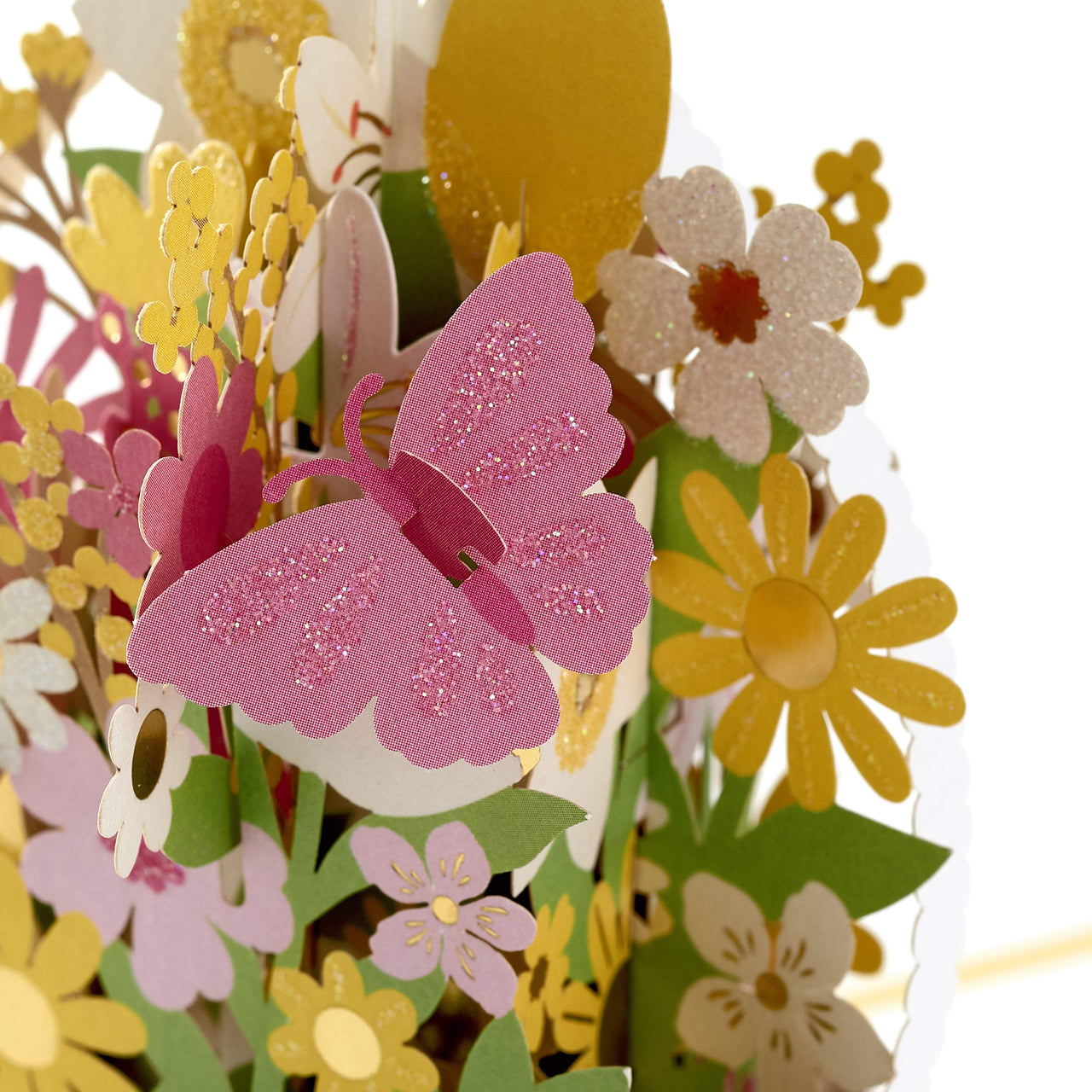 Hallmark Signature Paper Wonder Easter Pop Up Card (Easter Basket) Yellow, Pink and White