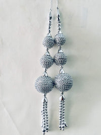 EERA FASHION ICING PRIVATE LIMITED Handmade, Ethnic Silver Latkan and Tassels Hanging for Blouse, Kurtis, Lehengas, Skirts and Sarees