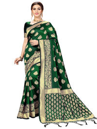 PANASH TRENDS Women's  Kanchipuram Banarasi Art Silk Saree with Blouse Piece