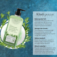 Khadi Pureus Herbals Shreekesha Rosemary Anti Hair Fall Shampoo for Hair Growth, Reduce Hair Loss & Damage, Hair Fall Control, Anti Dandruff & Frizzy hair | Herbal Hair Cleanser with properties & Pure Powerful Natural Ingredients for Women & Men (900 ml)