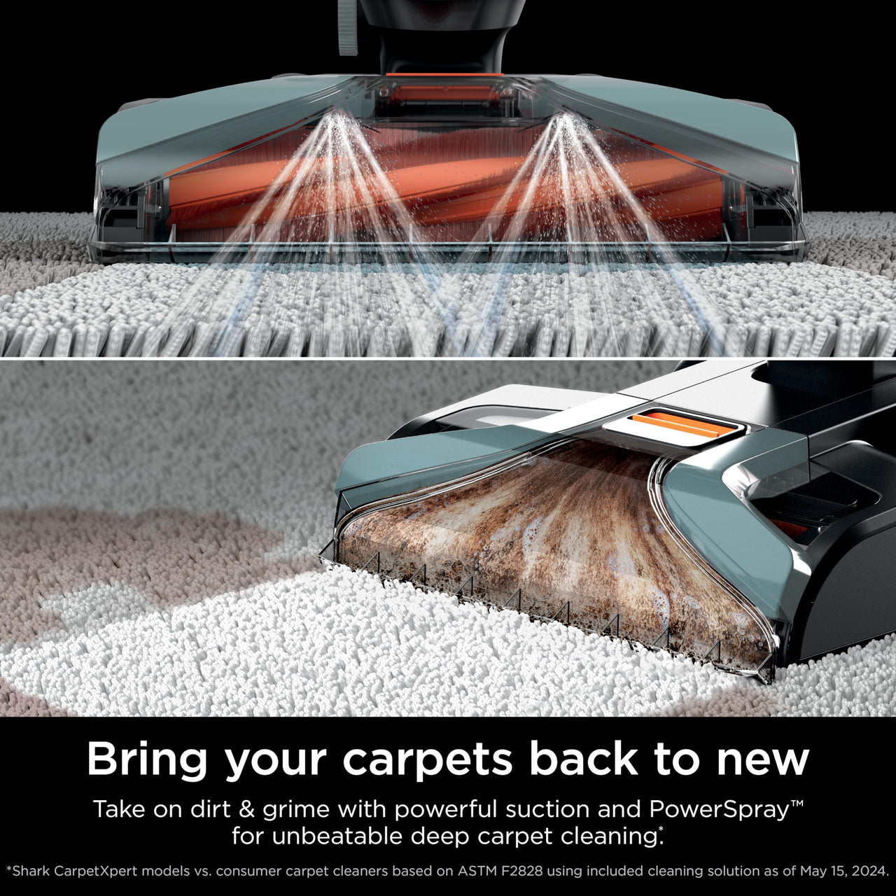 Shark EX201 CarpetXpert Upright Carpet, Area Rug & Upholstery Cleaner with StainStriker, Built-in Spot & Stain Cleaner, Perfect for Pets, Deep Cleaning & Tough Stain Removal, Carpet Shampooer, Cyan Shark CarpetXpert with StainStriker