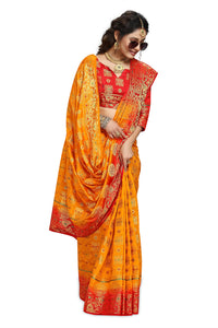 C J Enterprise Women's  Pure Kanchipuram Silk Sarees For Wedding With Un-Stitched Blouse Piece (D11 paithani)