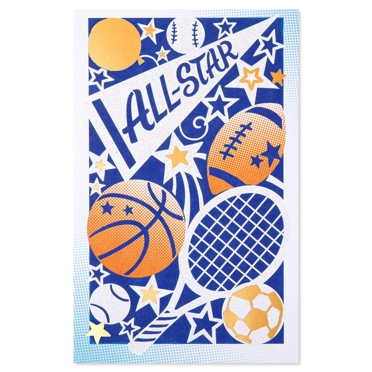 American Greetings Birthday Card for Boy (All-Star Guy) Sport Icons w Ltg