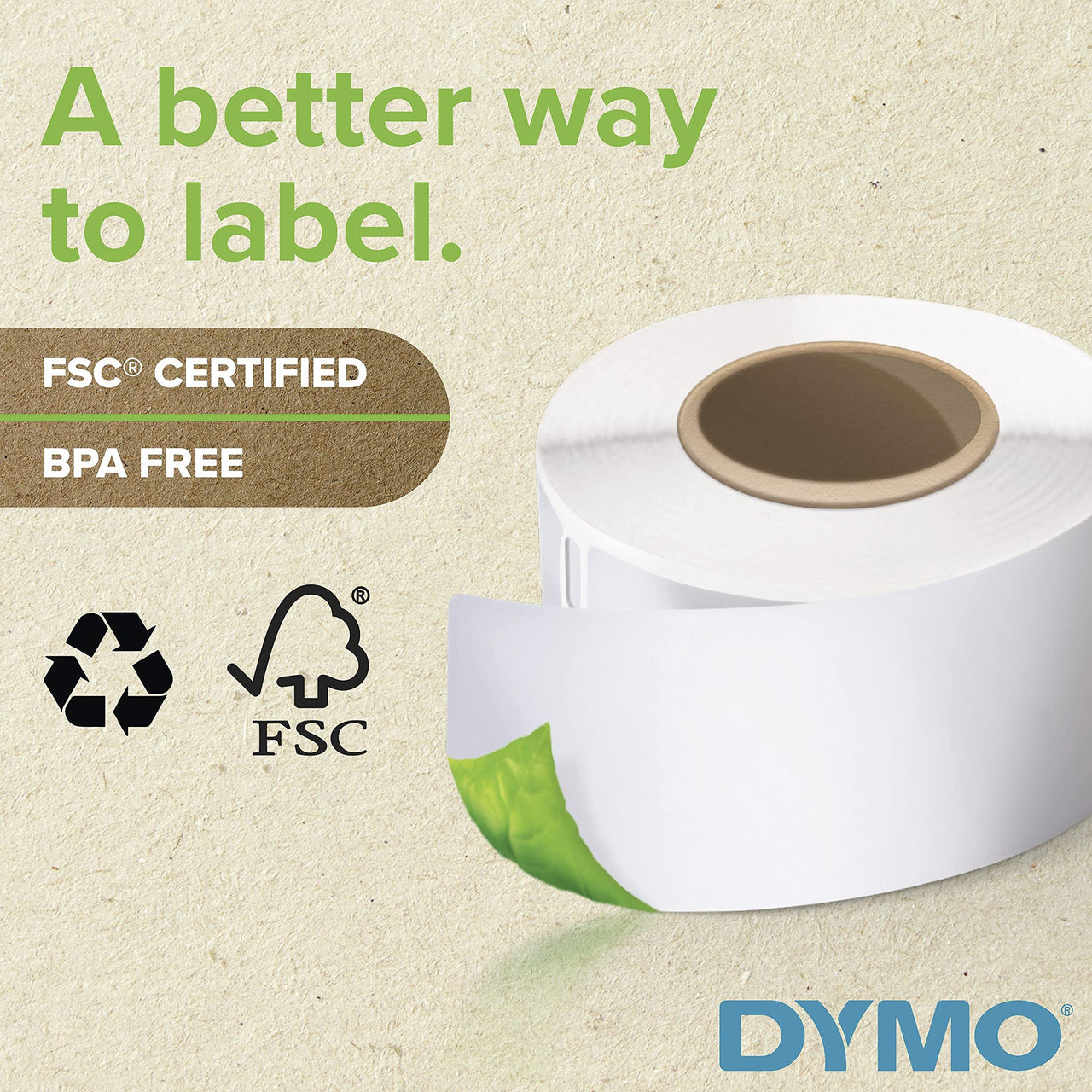 DYMO Authentic LW Return Address Labels for LabelWriter Label Printers, White, 3/4'' x 2'', 6 Rolls of 500