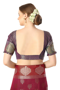 Jaam Silk Fashion Women's  kanjivaram Woven Pattu Silk Blend Saree with Blouse Piece