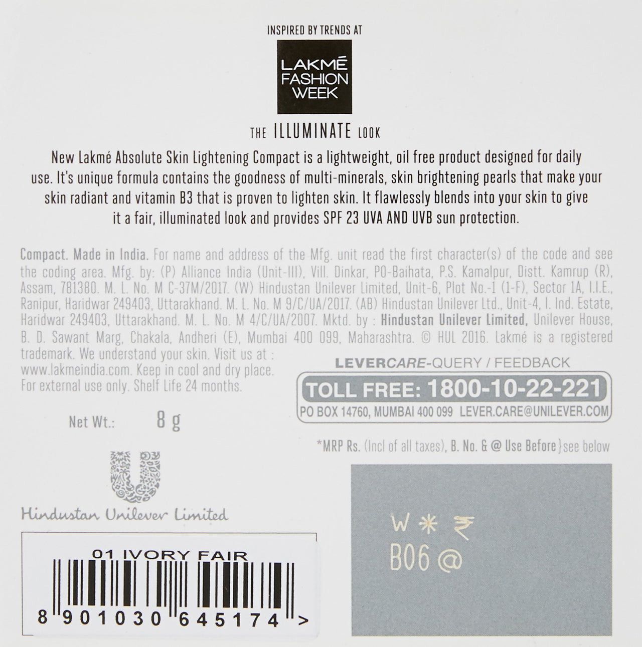 Lakmé Perfect Radiance Fairness Day Creme 50 g & Lakmé Perfect Radiance Compact, Ivory Fair 01, 8g