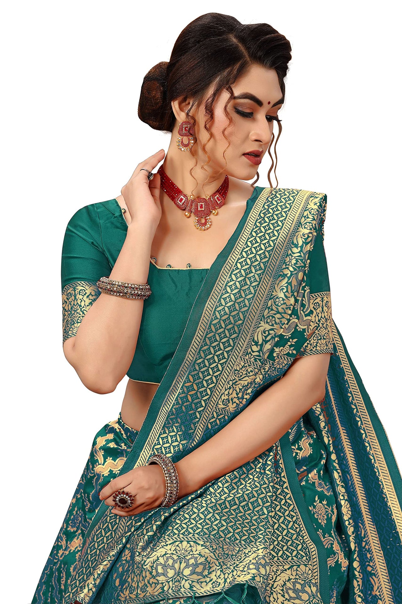 Nivah Fashion Women's  Banarasi Art Silk Saree with Blouse Piece