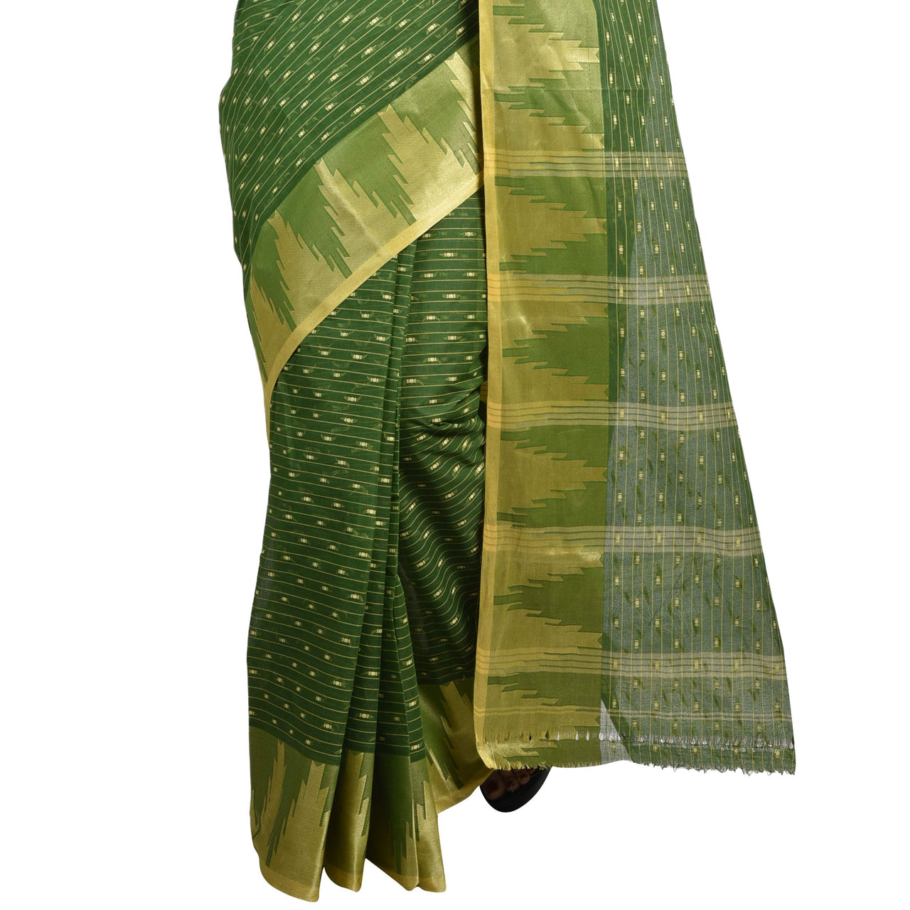 Raj Sarees Women's  Pure Georgette Saree Without Blouse Piece Mustard Yellow; Golden