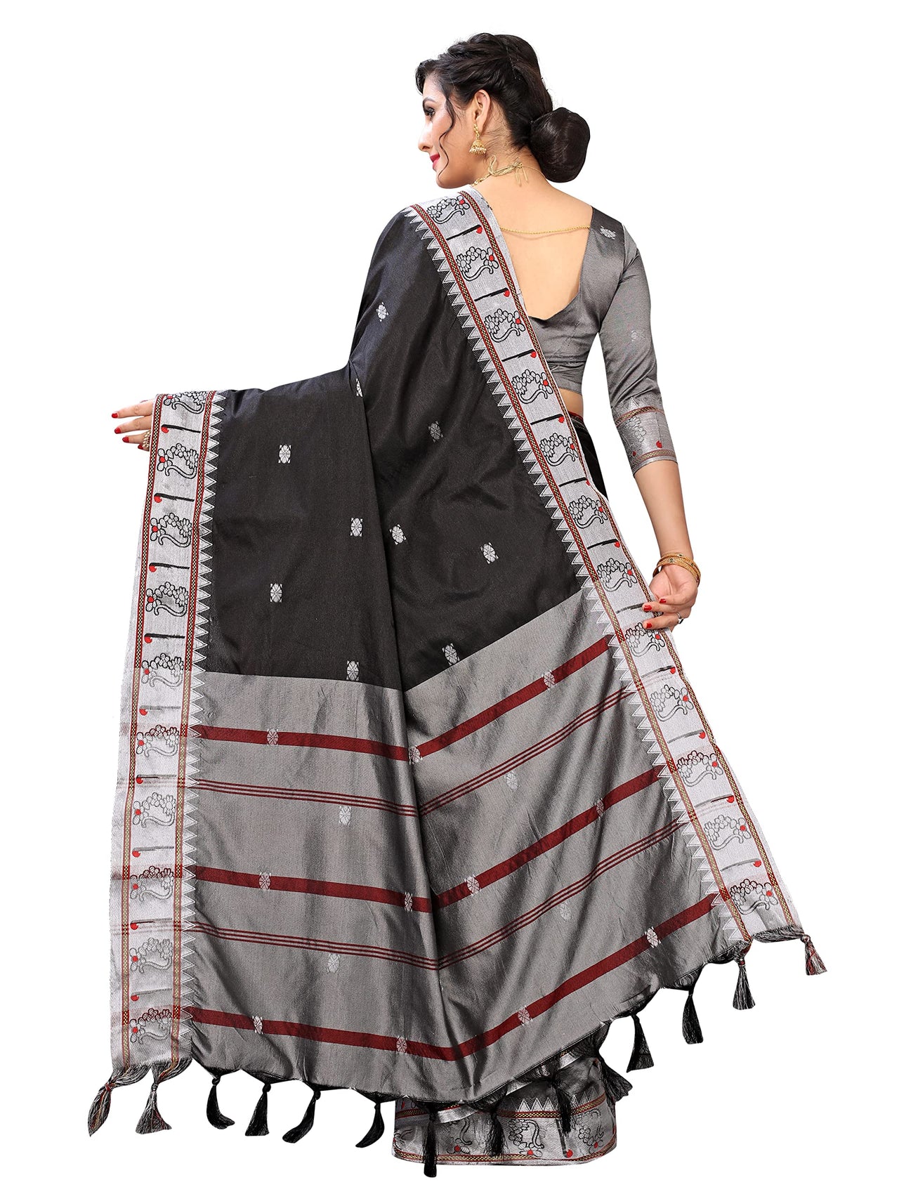Regolith Designer Sarees for women banarasi silk saree with fancy saree Un-stitched blouse Pieces