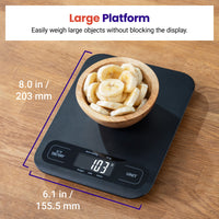 Etekcity Food Kitchen Scale, Digital Mechanical Weighing Scale,Grams and Ounces for Weight Loss, Baking, Cooking, Keto and Meal Prep, Large, Matte Black