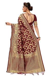 Nivah Fashion Women's  Banarasi Art Silk Saree with Blouse Piece