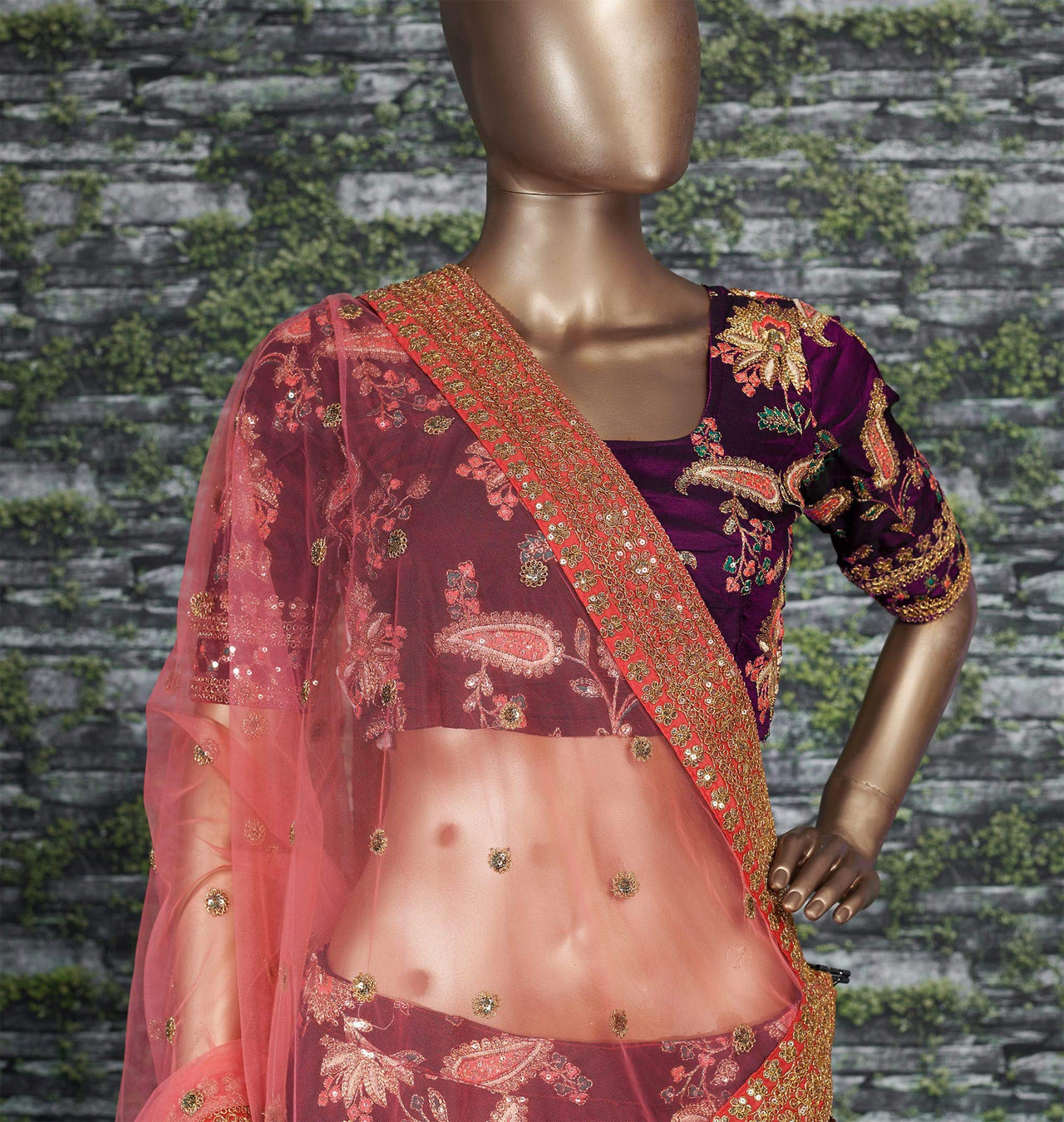 Zeel Clothing Women's  Silk Semi-Stitched Lehenga Choli (7034-Wedding-Bridal-Latest-New; Free)