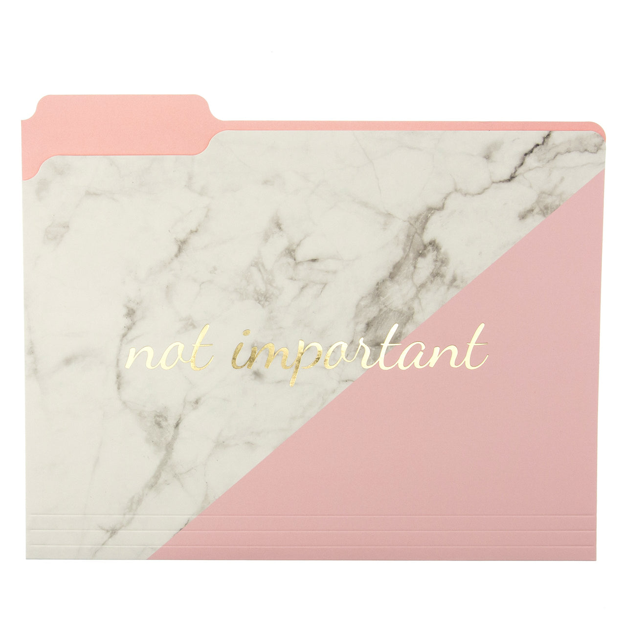 Graphique Blush Marble File Folder Set – File Set Includes 9 Folders and 3 Unique "Important" Designs, Embellished w/ Gold Foil on Durable Triple-Scored Coated Cardstock, 11.75" x 9.5"