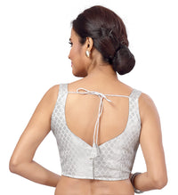 X3 Women's  Brocade Sleeveless Saree