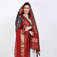 KAPAAHA Women's  Woven Silk Blend Patola Dupatta/Chunni