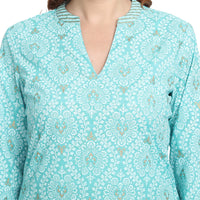 Ekara Cotton Printed Flared Kurta for Women and Girls with Palazzo